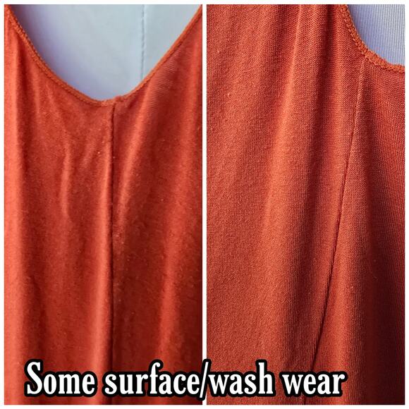 Orange Top Size L Sleeveless Square Neck Banded Blouson Bottom Max Studio - Picture 5 of 8